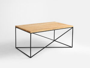 Kavos staliukas MEMO SOLID WOOD 100x60 - ąžuolas, juodas