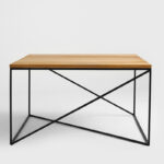 Kavos staliukas MEMO SOLID WOOD 80 - ąžuolas, juodas
