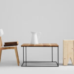 Kavos staliukas WALT SOLID WOOD 100x100 - ąžuolas, juodas