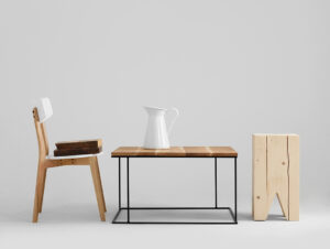 Kavos staliukas WALT SOLID WOOD 100x100 - ąžuolas, juodas