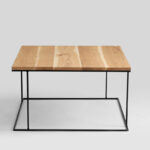 Kavos staliukas WALT SOLID WOOD 100x100 - ąžuolas, juodas