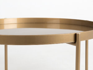 Kavos staliukų rinkinys Coffee table HANNA METAL 80-1F - auksas