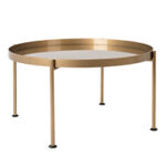 Kavos staliukų rinkinys Coffee table HANNA METAL 80-1F - auksas