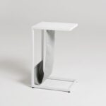 Šoninis staliukas LUPE METAL PRESS 30 - plienas, baltas