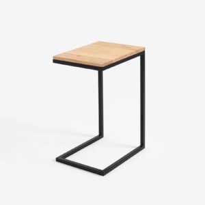 Šoninis staliukas LUPE SOLID WOOD 30 - ąžuolas, juodas