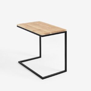 Šoninis staliukas LUPE SOLID WOOD 60 - ąžuolas, juodas