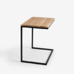 Šoninis staliukas LUPE SOLID WOOD 60 - ąžuolas, juodas