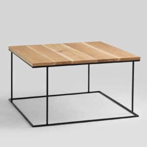 Kavos staliukas WALT SOLID WOOD 100x100 - ąžuolas, juodas
