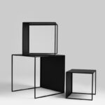 Kavos staliukų rinkinys WALL TRIO METAL 35x45x55 - juodas