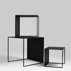 Kavos staliukų rinkinys WALL TRIO METAL 35x45x55 - juodas